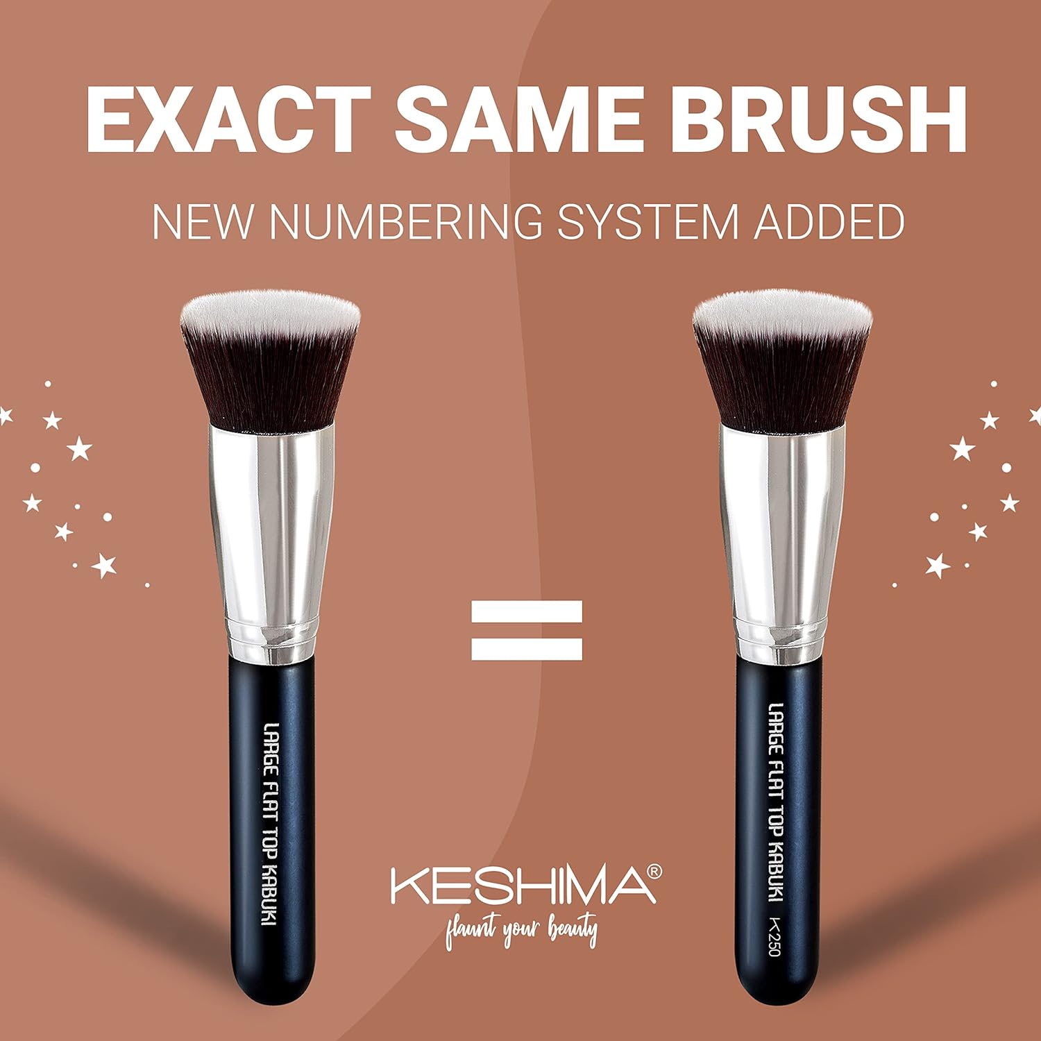 Flat Top Kabuki Foundation Brush By KESHIMA - Premium Makeup Brush for Liquid, Cream, and Powder - Buffing, Blending, Flawless Face Brush - Image 6